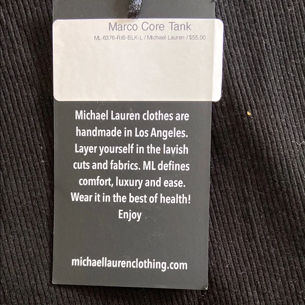 Michael Lauren Black Fitted Tank Top - Picture 4 of 6